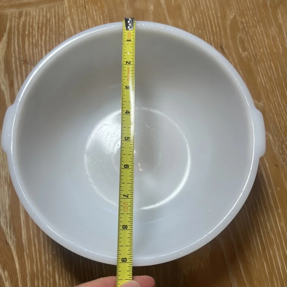 Vintage GLASBAKE Large White Milk Glass Mixing Bowl Made for SUNBEAM 19CJ